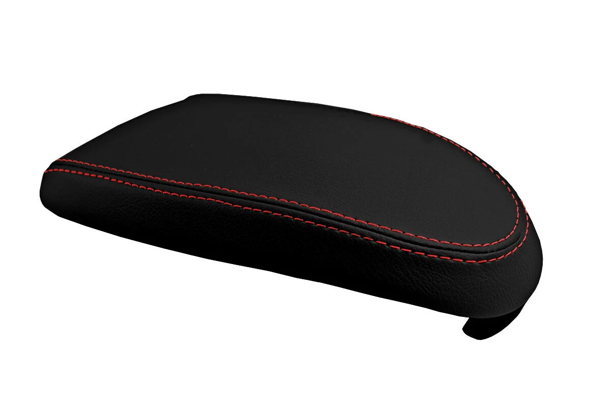 Console Lid Pull Over Cover for Ford Focus (2000–2007) Black Red Stitch