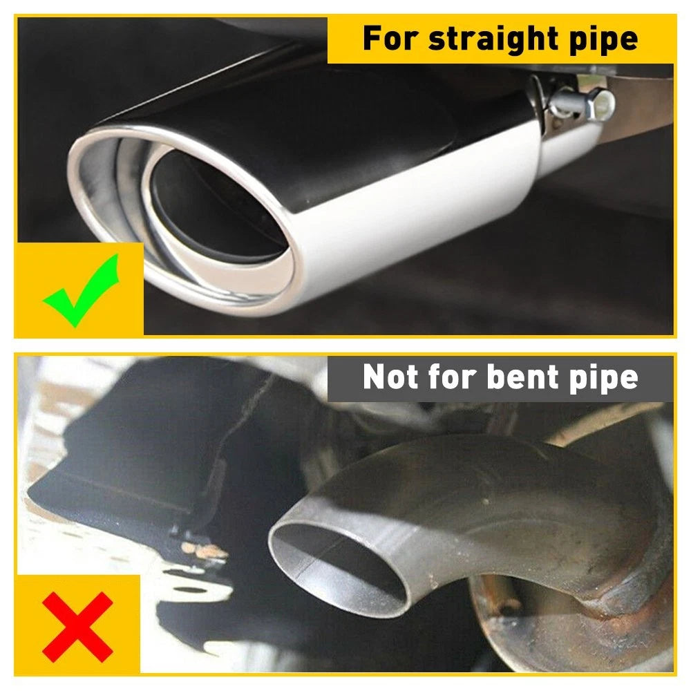 Universal Chrome Exhaust Tail Pipe Muffler Tip - Stainless Steel
