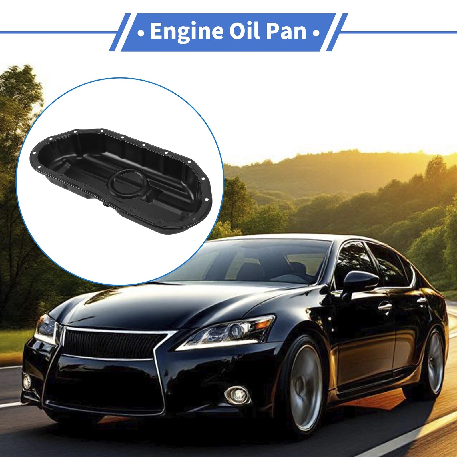 Engine Oil Pan for Toyota Lexus GS460 4.6L (2008–2011) 1210238021 Steel Black