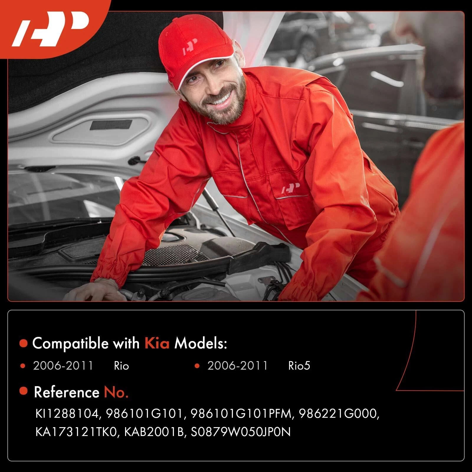 Windshield Washer Reservoir with Cap, Pump & Sensor for Kia Rio (2006-2011)
