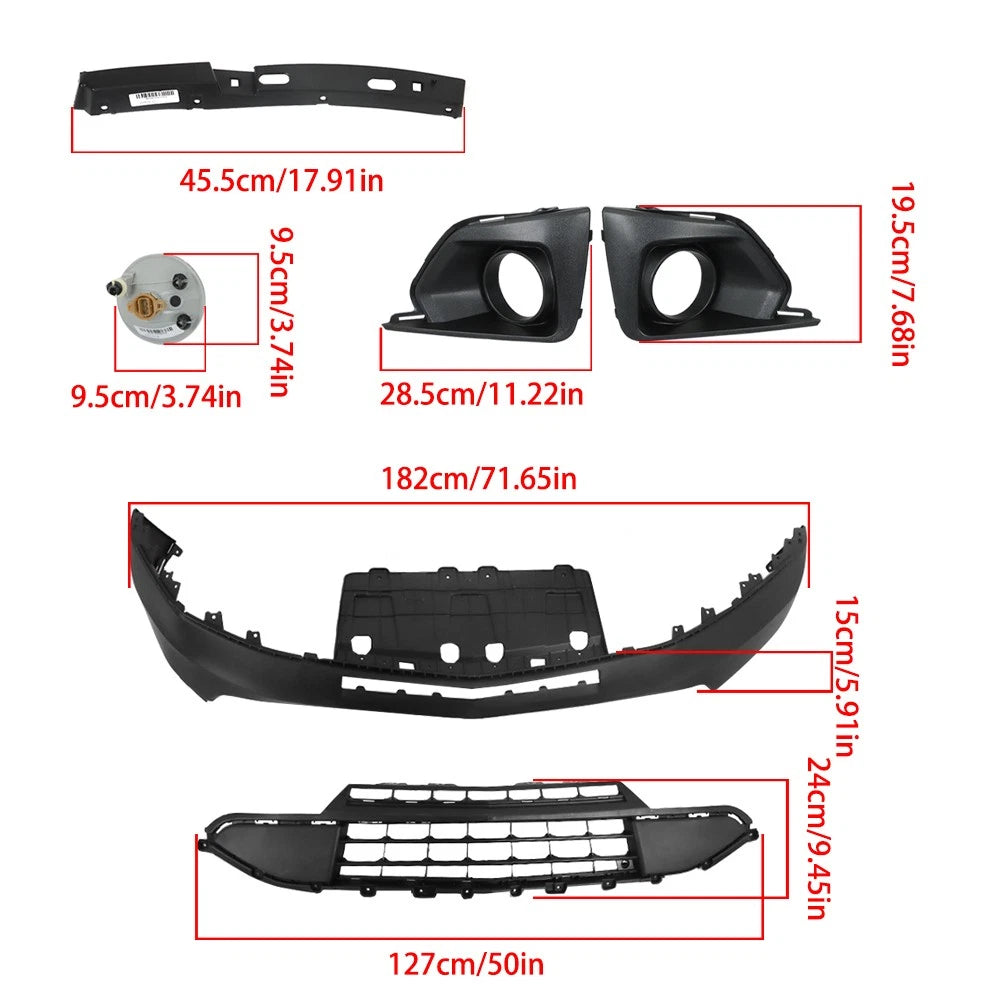Front Lower Bumper, Grill, Fog Lamp Cover & Bracket for Chevrolet Traverse (2018â2020)