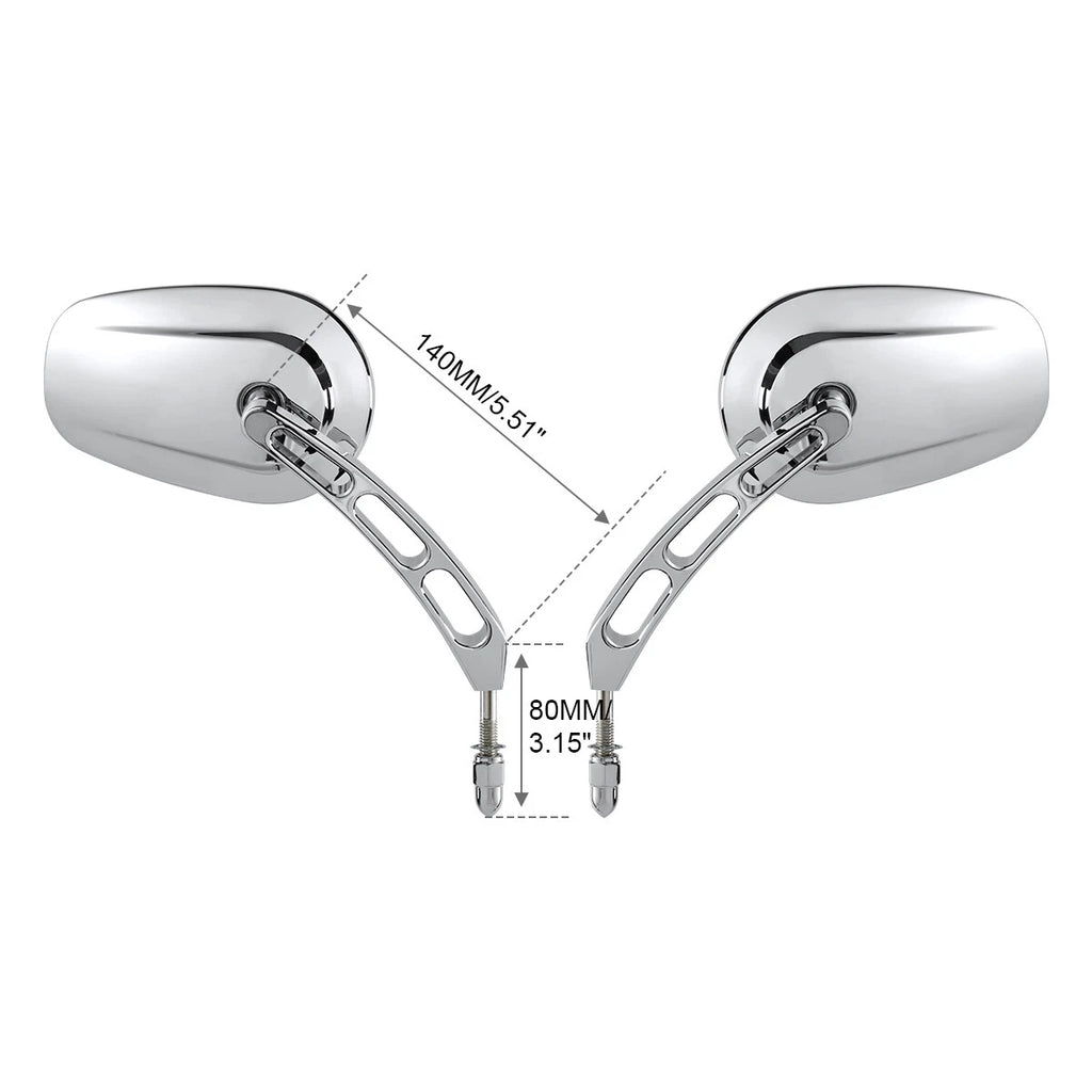 Chrome Rear View Mirrors for Harley Touring Road Electra Street Glide (1994–2022)