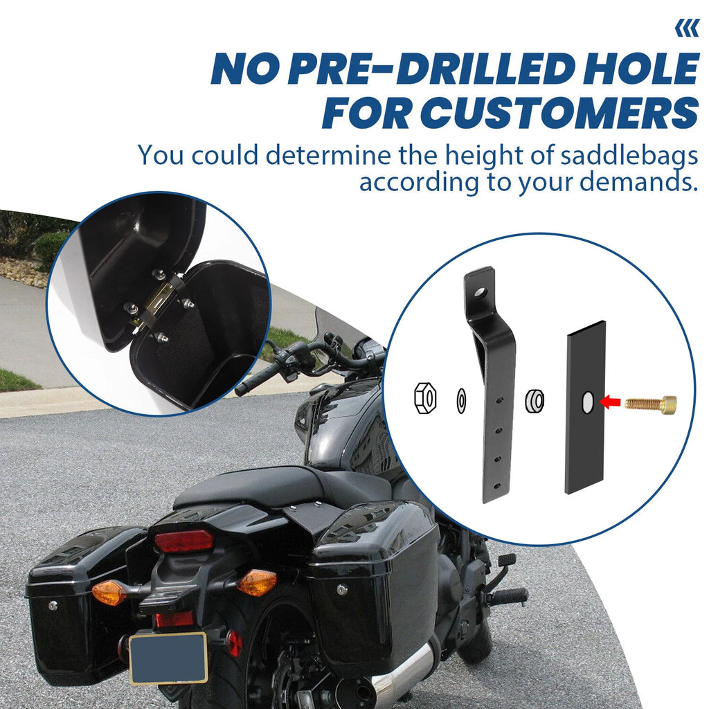 Black Hard Saddle Bags for Harley Softail, Yamaha XV SR