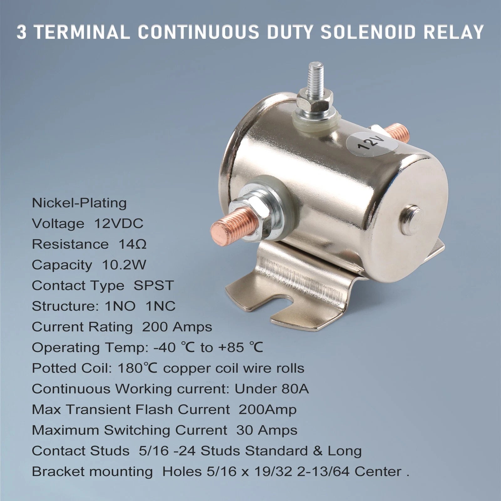 Heavy Duty 200A Solenoid Relay for Winch Marine (12V)