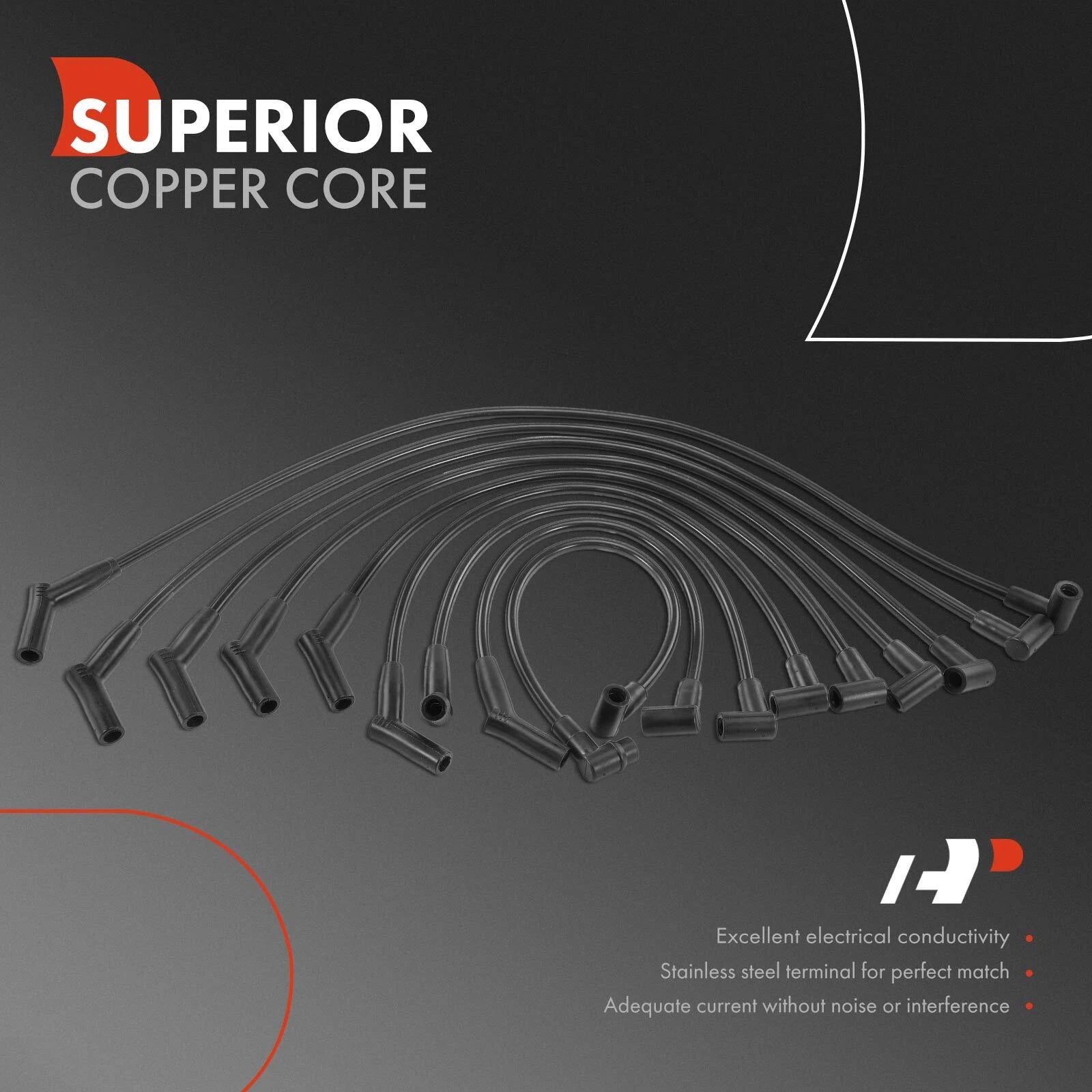 9x Spark Plug Wire Set for Ford F-150 F-250 E-150 (1997–2003)