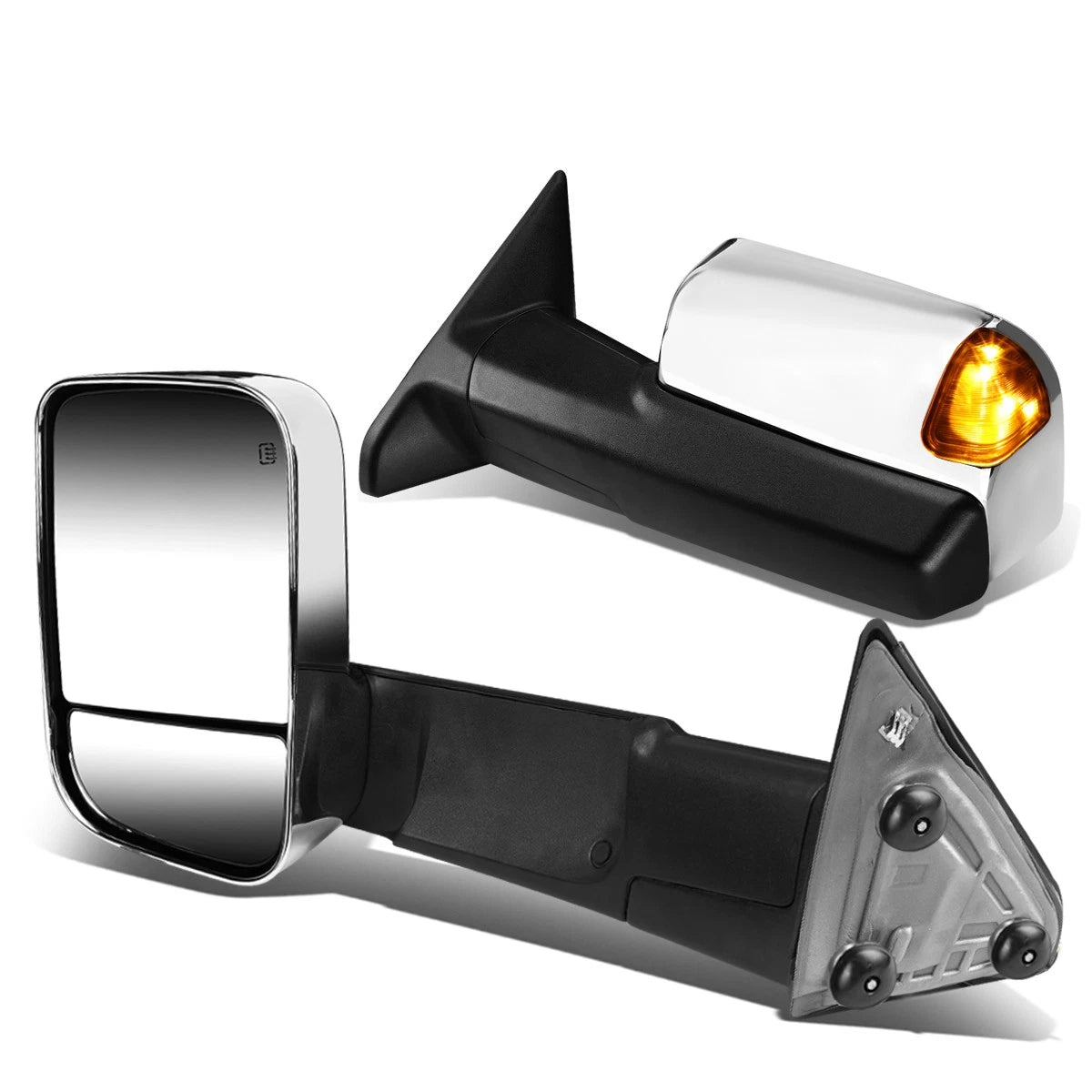 Set of 2 LED Chrome Towing Mirrors for Ram 1500 2009–2016 (Powered, Heated)