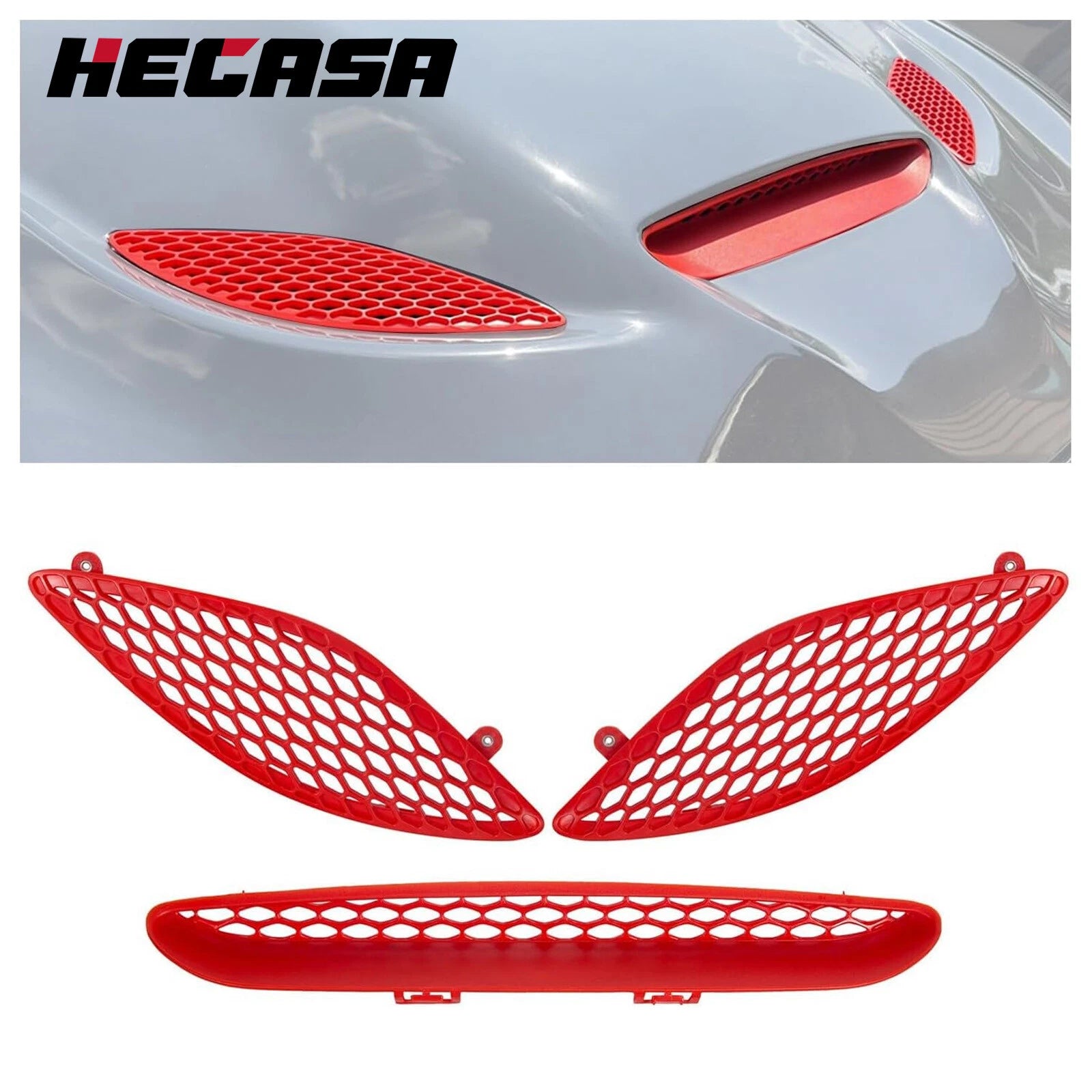 Hood Scoop Vent Bezel Trim Grill Kit for Dodge Charger SRT (2015–2020)