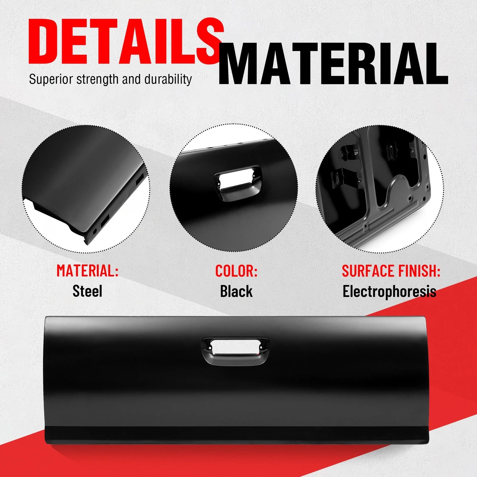Rear Tailgate for Toyota Tacoma (2005-2015) Painted Black Steel