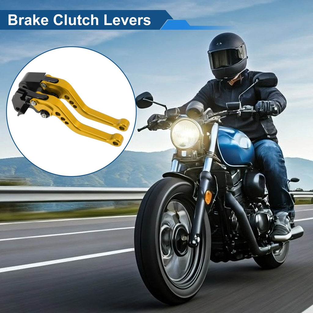 Adjustable Short Brake Clutch Levers for Suzuki GSXR750 (2004–2005) Gold Tone