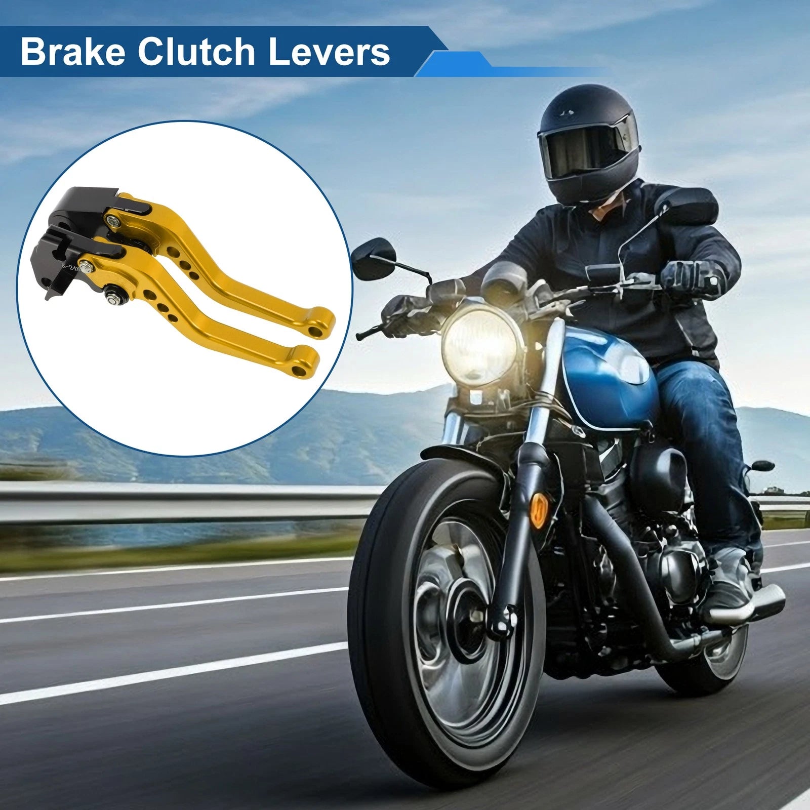 Adjustable Short Brake Clutch Levers for Suzuki GSXR750 (2004–2005) Gold Tone