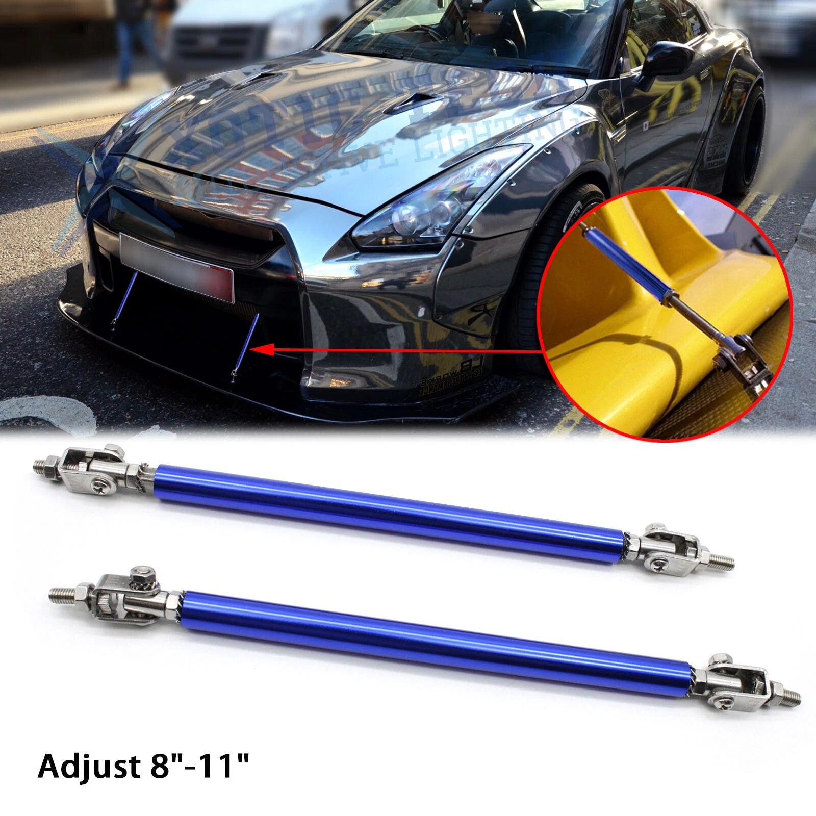 Front Bumper Support Strut Rod Splitter Bars for Nissan 370Z GTR (2009–2020)