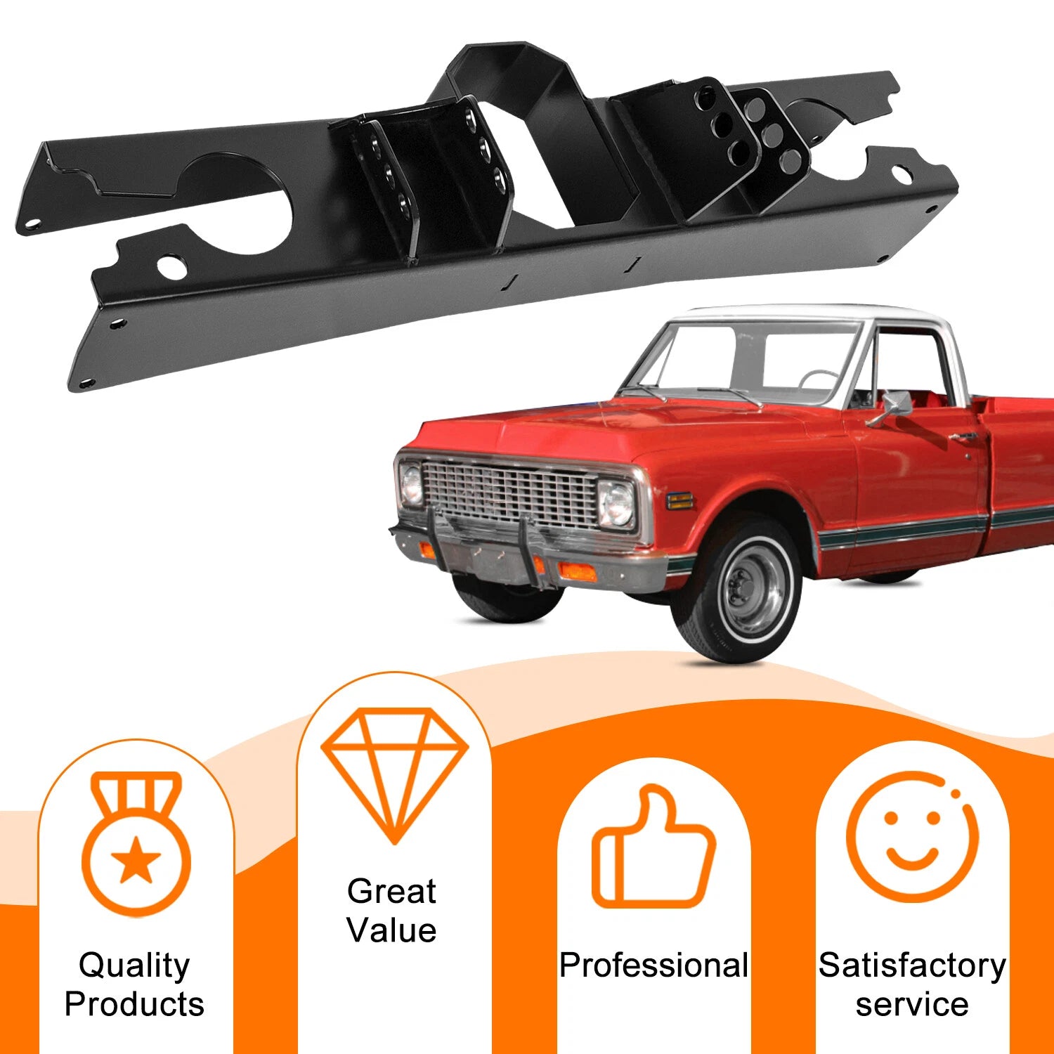 Trailing Arm Crossmember with Anti Squat for Chevrolet GMC C10 (1963–1972)