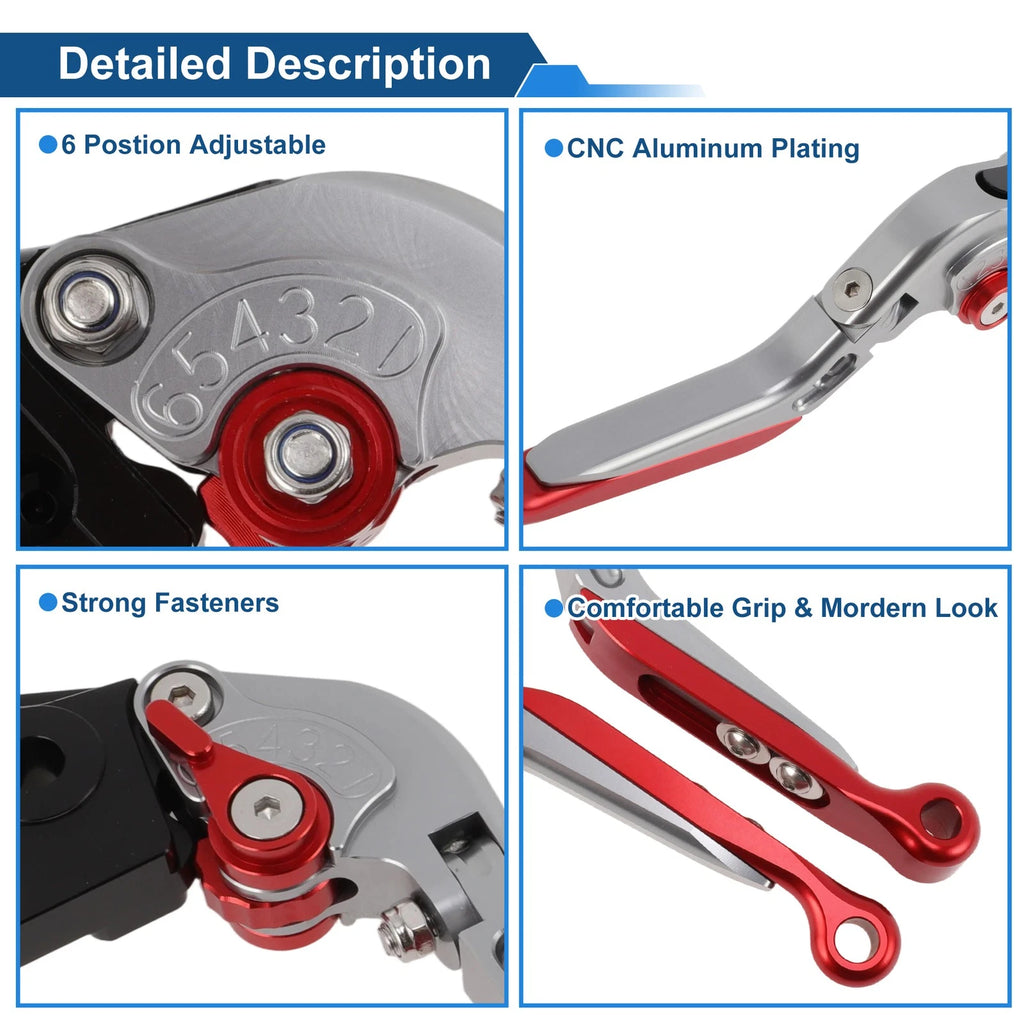 Short Long Brake Clutch Levers for Honda Rebel CMX 500 300 (2017–2021) Titanium Red