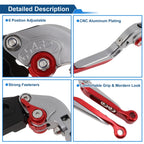 Short Long Brake Clutch Levers for Honda Rebel CMX 500 300 (2017–2021) Titanium Red