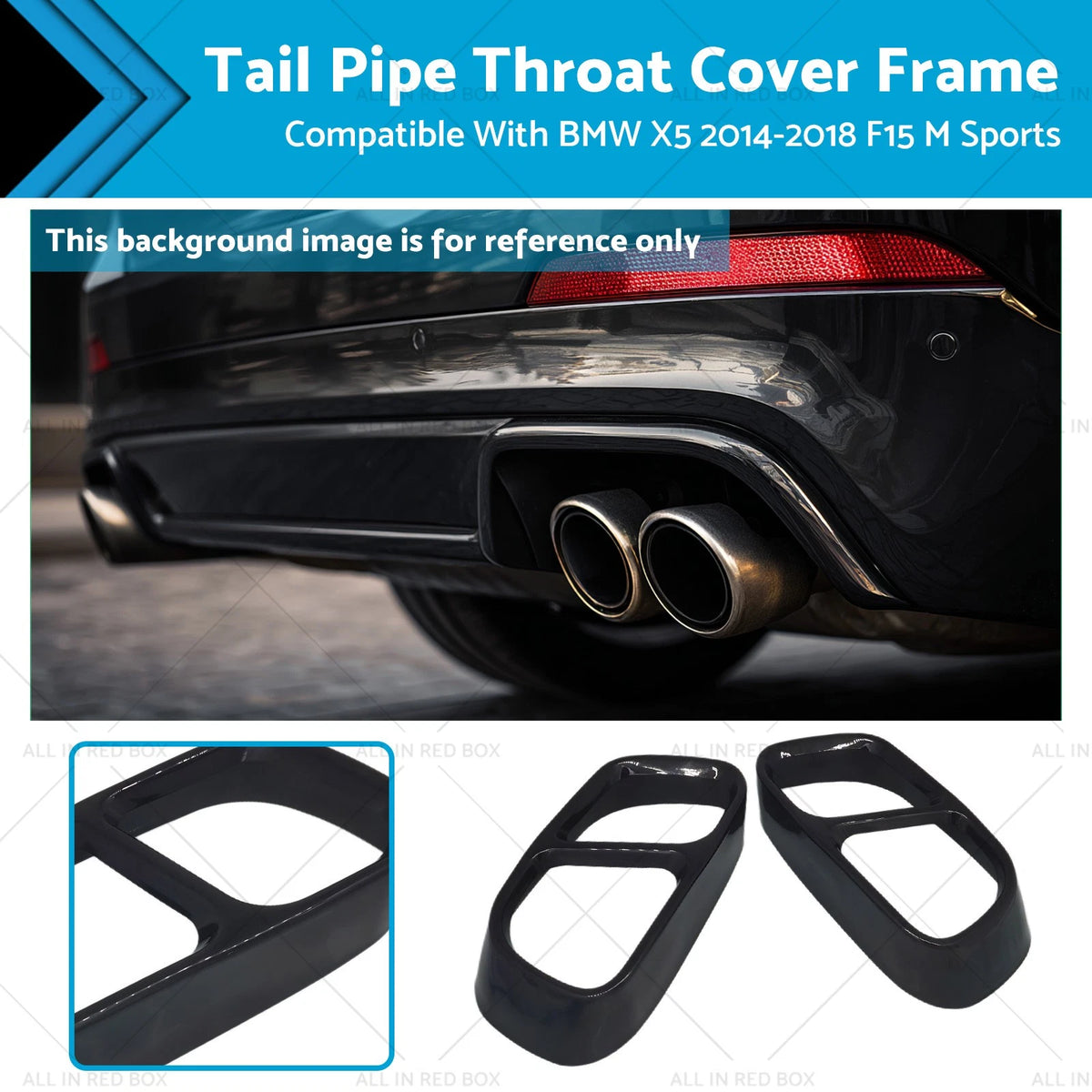 Tail Pipe Throat Cover for BMW X5 (2014–2018) F15 M Sports Gloss Black
