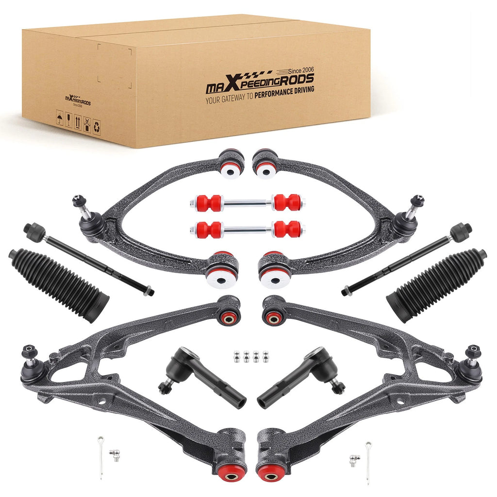 Set of 12 Front Upper Lower Control Arms for GMC Sierra, Yukon XL, Chevy Silverado 1500