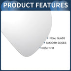 Right Side Heated White Mirror Glass for Volkswagen Touran (2003–2010)