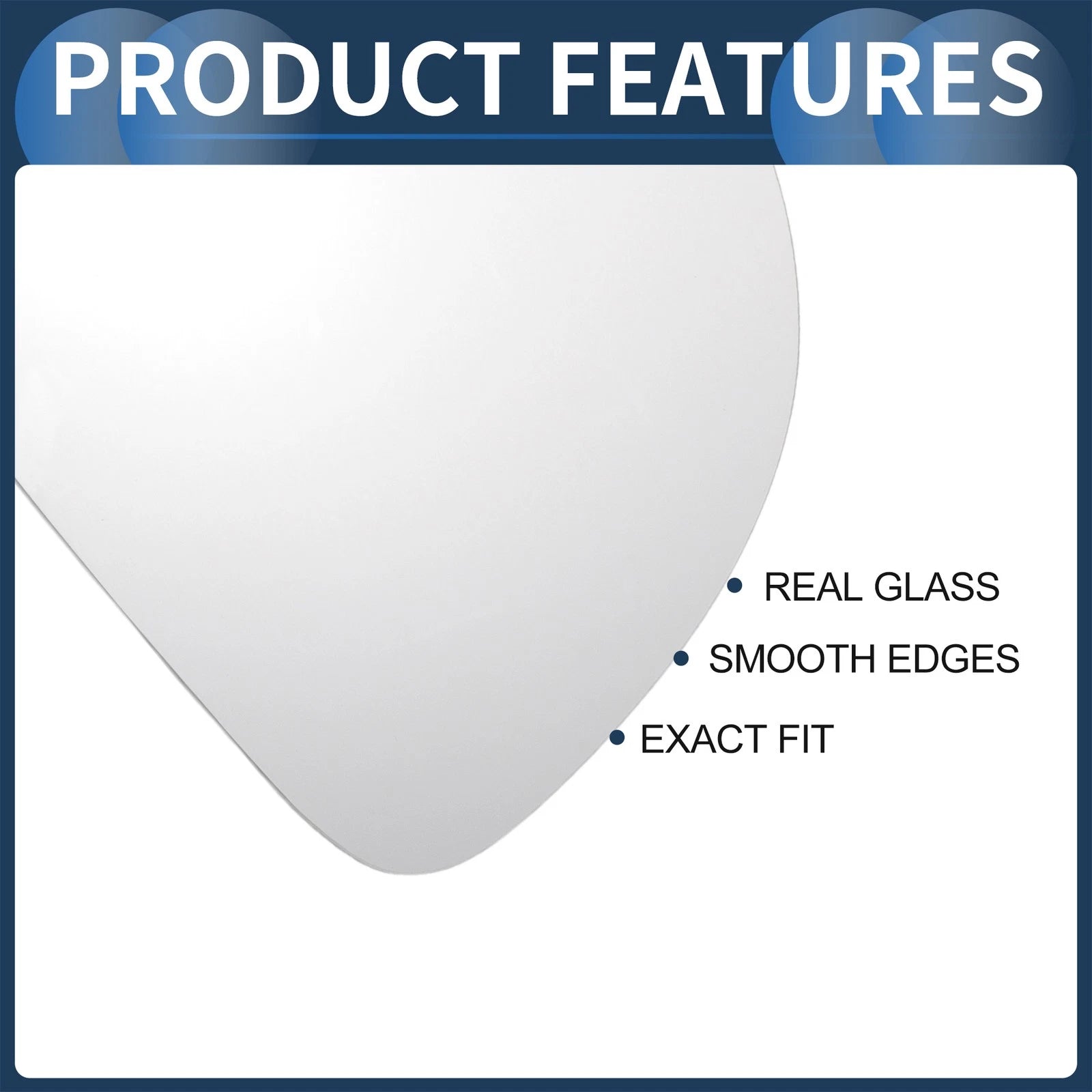 Right Side Heated White Mirror Glass for Volkswagen Touran (2003–2010)