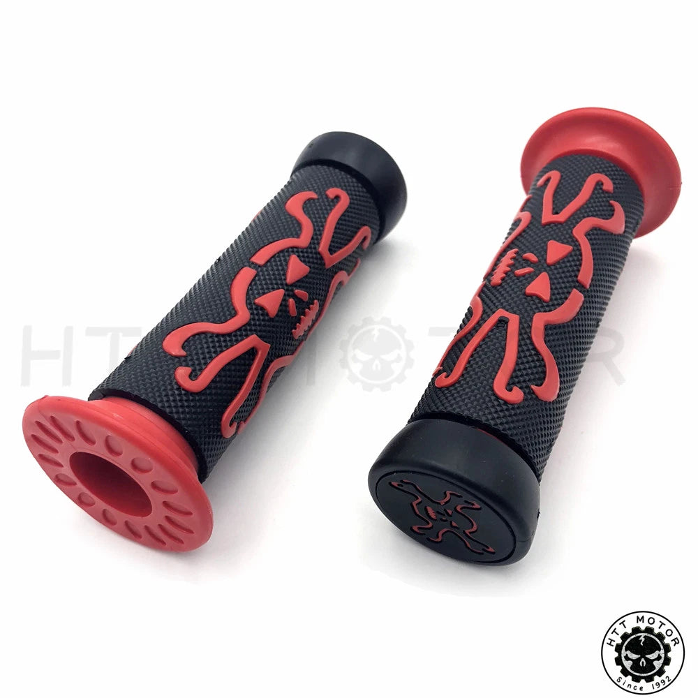 7/8" Red Skull Octopus Hand Grips for Honda CBR 600 F3 F4i 900 RR (1997–2007)
