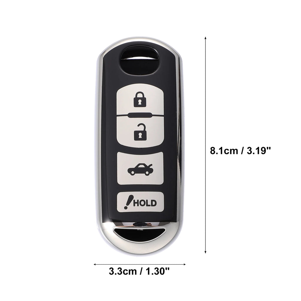 TPU Key Fob Cover Case for Mazda 3 (2014–2022) Silver Tone