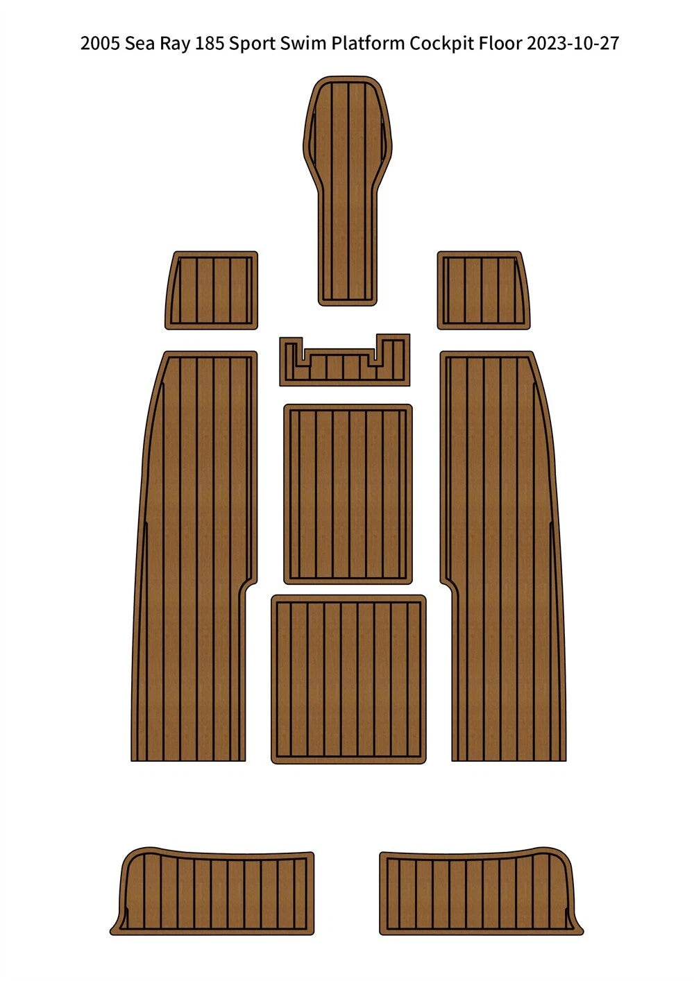 EVA Foam Teak Flooring Cockpit Pads for Sea Ray 185 Sport (2005)