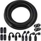 10FT 8AN Braided Nylon Fuel Line Kit with AN8 Fittings