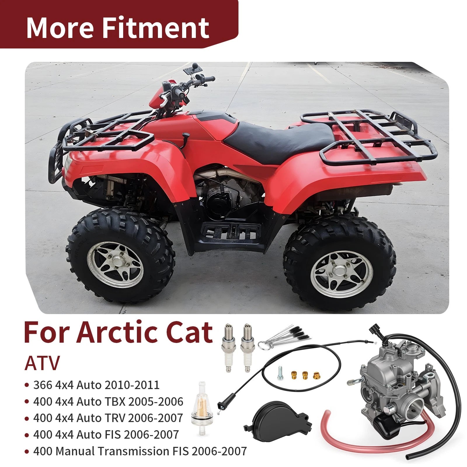 Carburetor w/ Throttle Cable for Arctic Cat 400 4x4 (2005–2007) 0470-737 0470-667