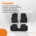 All-Weather TPE Floor Liners for Subaru Impreza/WRX/Crosstrek (2012–2023)