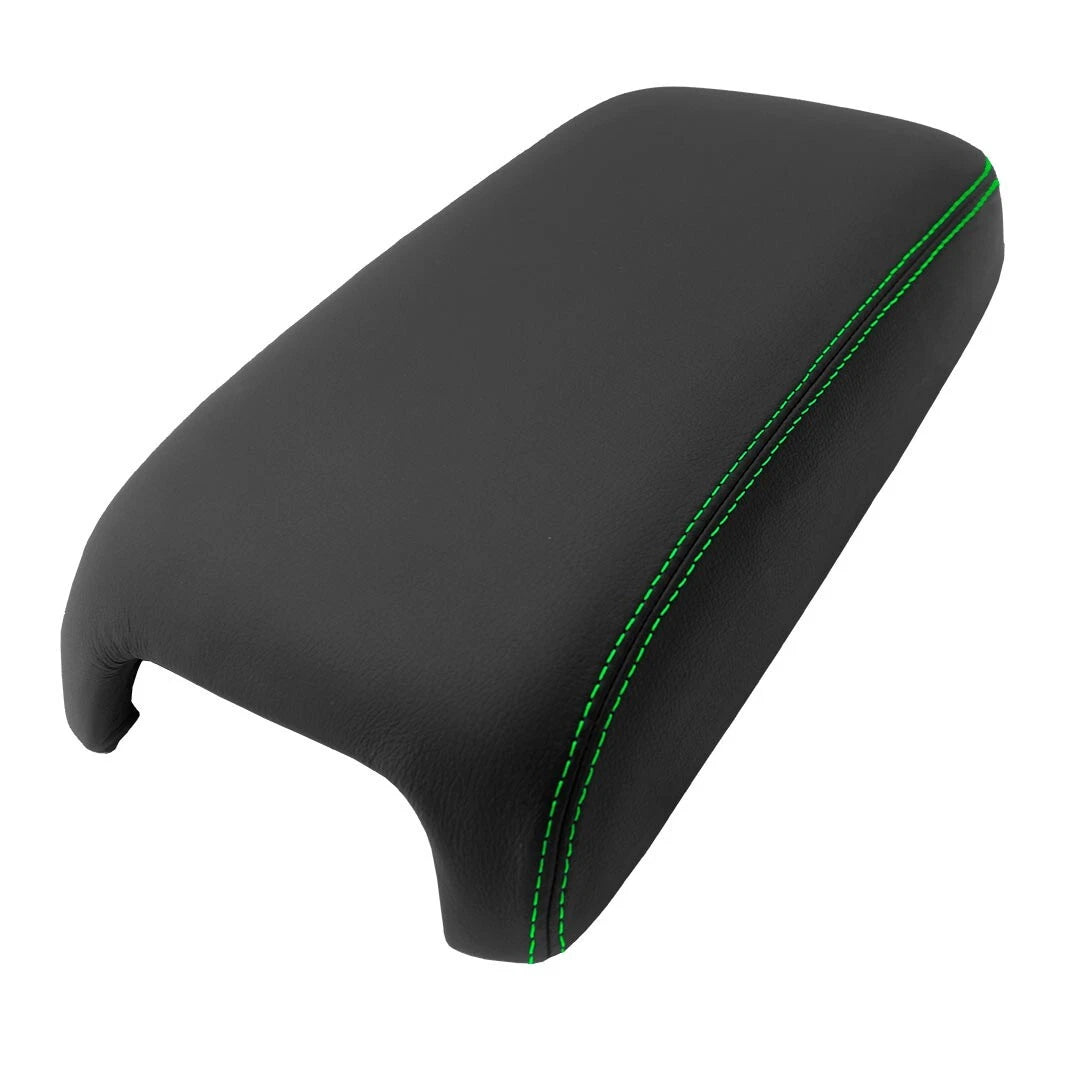 PVC Leather Console Armrest Cover for Dodge Charger (2011–2019) Green Stitch