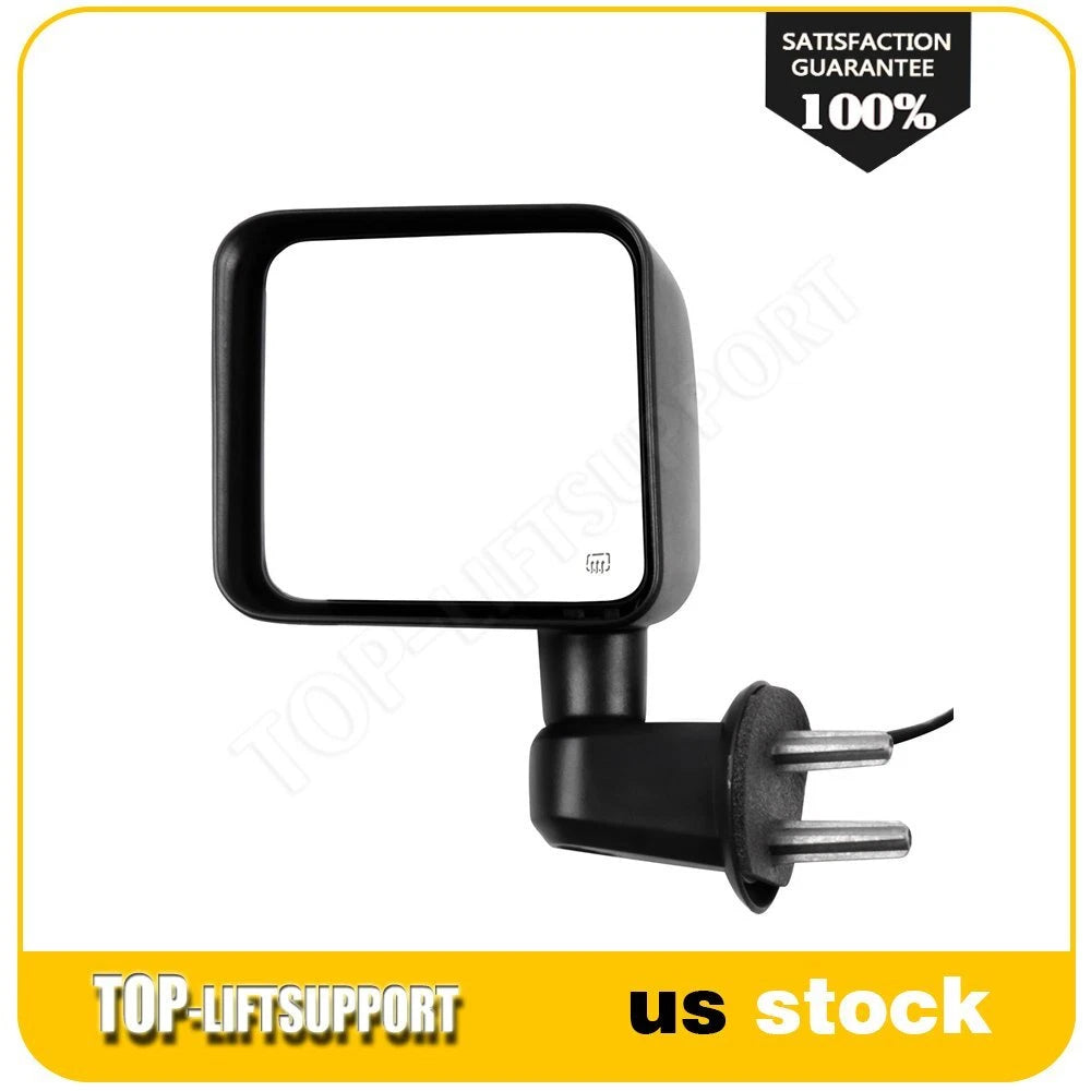 Power Heated Black Manual Fold Driver Side Mirror for Jeep Wrangler (2007–2017)