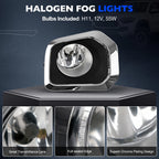 Fog Light Lamp Kit with Chrome Trim for Toyota Tacoma (2016-2023)