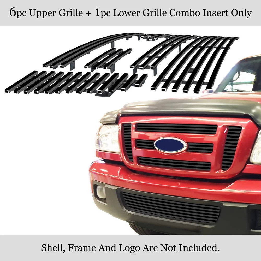 Stainless Black Billet Grille Insert for Ford Ranger (2006-2012)