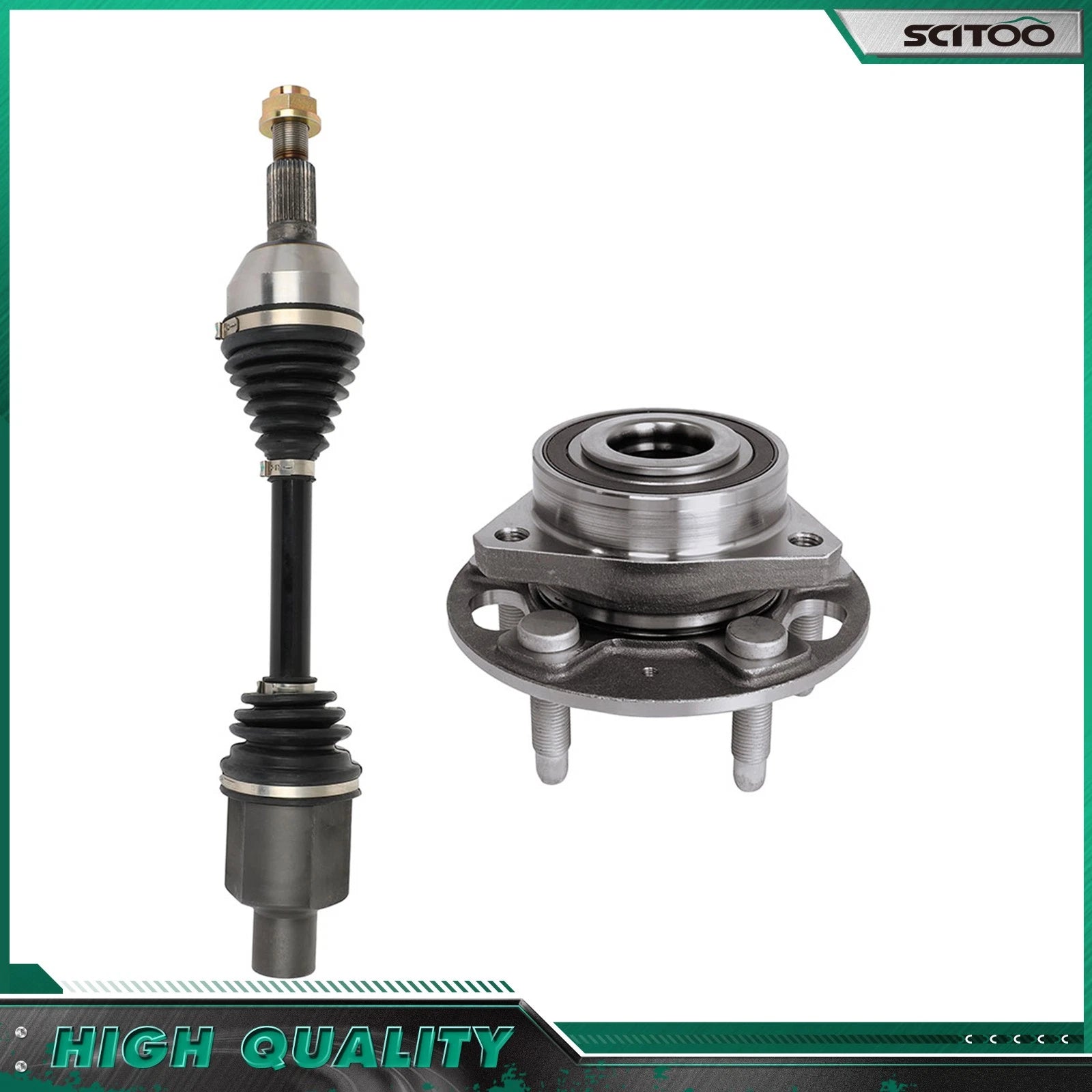 Front Right CV Axle Shaft + Wheel Hub Bearing for GMC Terrain (2010–2016)