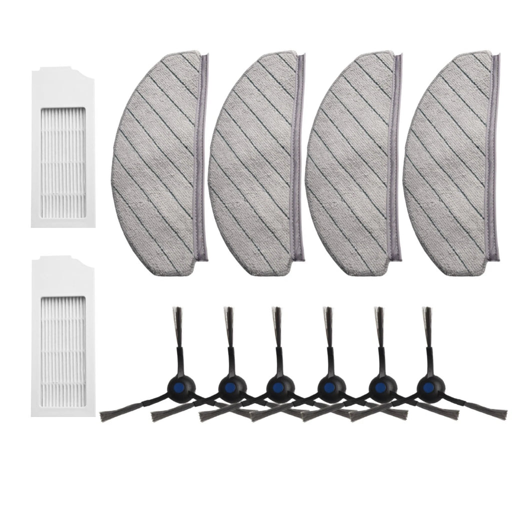 Set of 4 Side Brush Filter Mop Cloths for ECOVACS DEEBOT N20 (2020–2023)