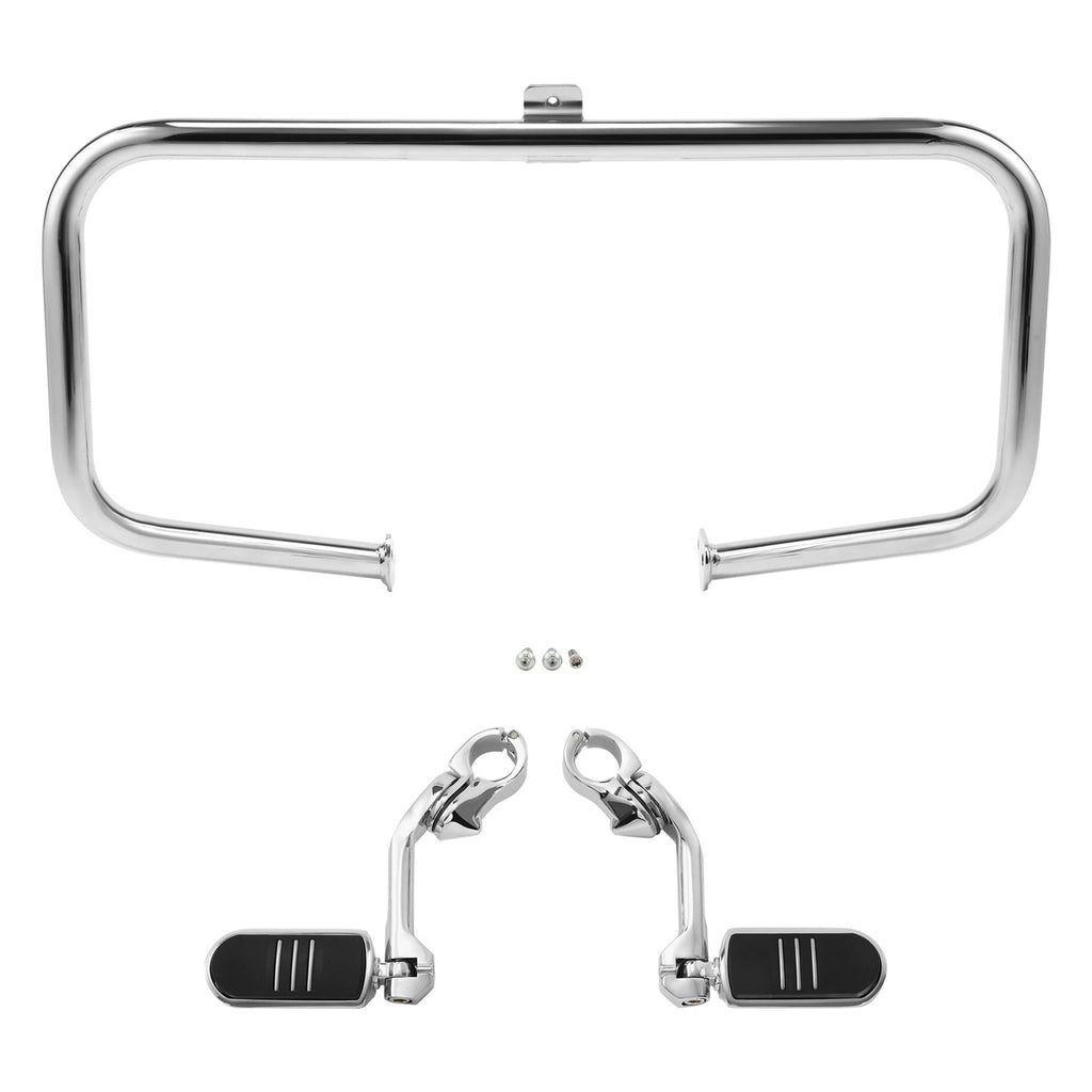 Chrome Engine Guard Highway Bar Foot Pegs for Harley Road King (1997–2008)
