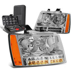 LED DRL Tube Chrome Amber Side Headlights for Tahoe Suburban (2007–2014)