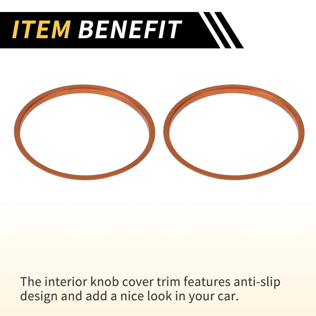 Set of 4 AC Vent Dashboard Decoration Rings for Toyota Tacoma (2016–2021) Orange