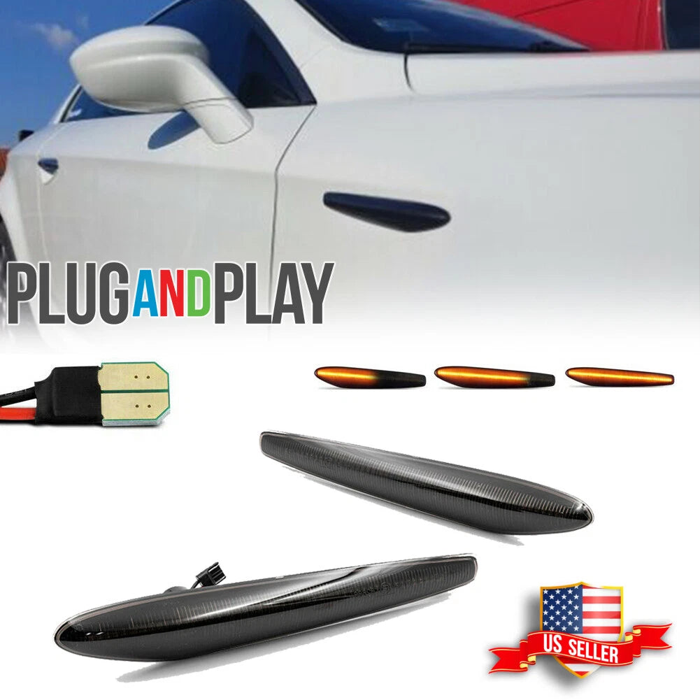 Sequential Smoked LED Fender Indicator Blinker Lamps for Alfa Romeo 159 (2005–2011)
