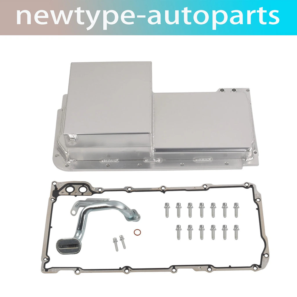 Polished Aluminum Front Sump Oil Pan Kit for LS1 LS2 LS3 LS6 (7-Qt)