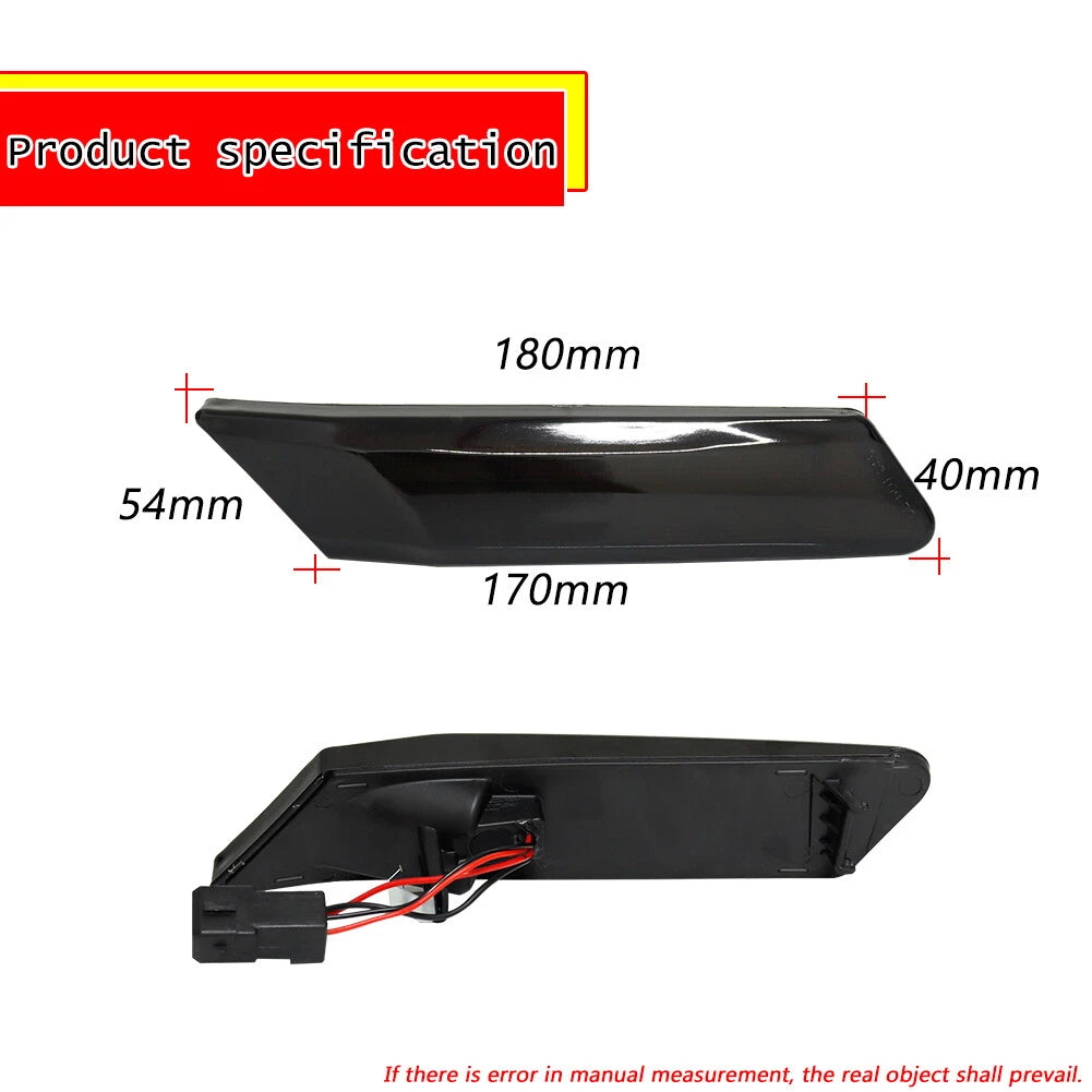 2X LED Front Side Marker Turn Signal Light for Porsche 911 (2005–2012)