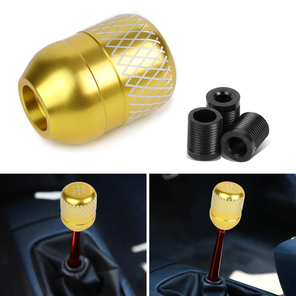 42mm Racing Manual 5-Speed Aluminum Shift Knob for Universal JDM Type-R