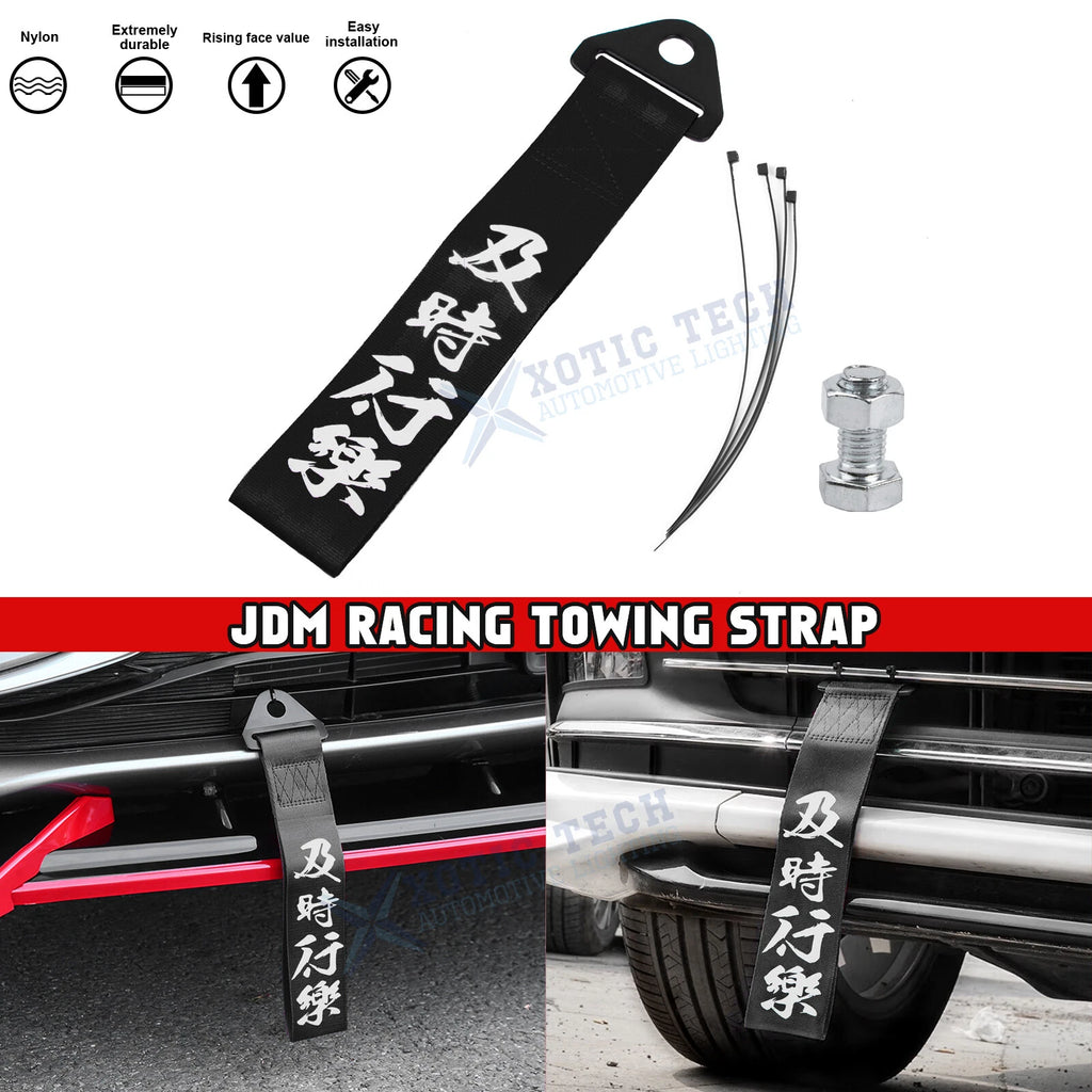 Carpe Diem Black Nylon Racing Front Rear Bumper Towing Strap Universal (2010–2020)