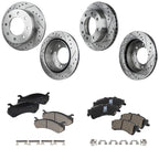 Disc Brake & Pad Kit for Chevrolet GMC 1500 Truck (2004) Cross-drilled