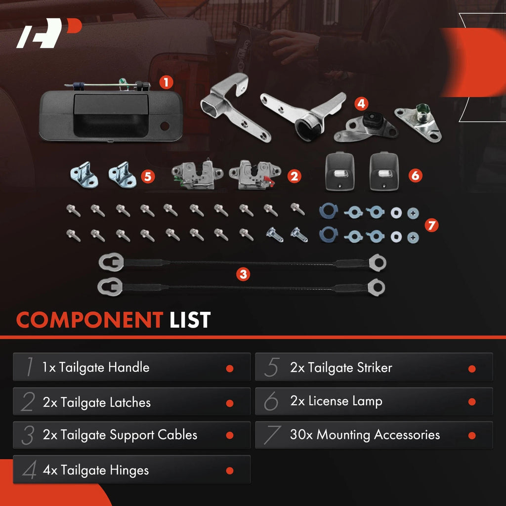 Tailgate Hardware Rebuild Kit with Cable for Toyota Tundra (2007-2013)