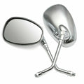 Chrome Motorcycle Oval Rearview Side Mirrors 10mm for Cruiser Chopper