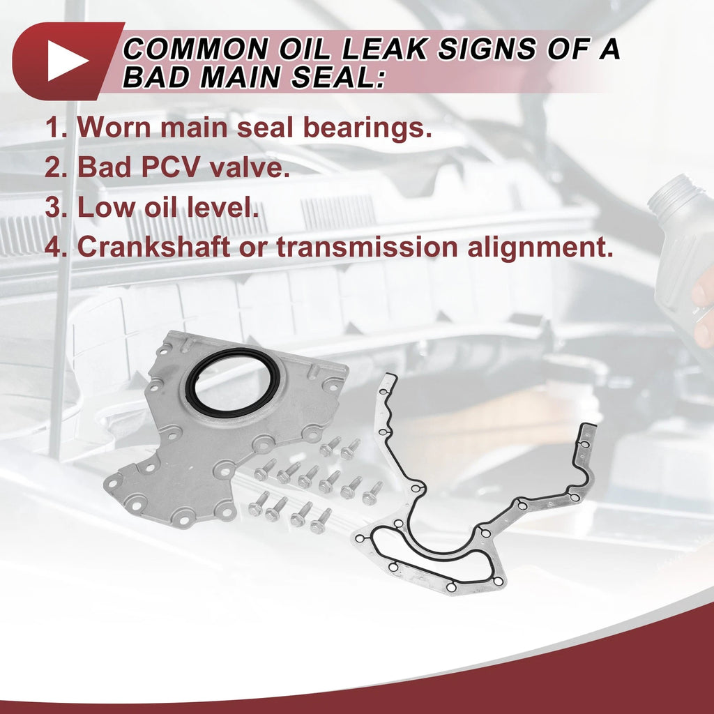 Set of 1 Crankshaft Oil Seal with Flange for GMC Chevy 4.8 5.3 6.0 (No.12633579)