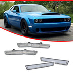 Set of 4 LED Clear White/Red Side Marker Lamps for Dodge Challenger SRT