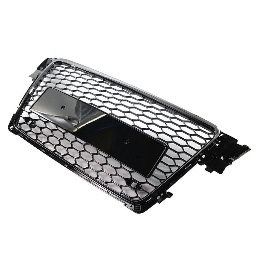 Black RS Honeycomb Mesh Front Hood Bumper Grille for Audi A4 B8 (2009–2012)