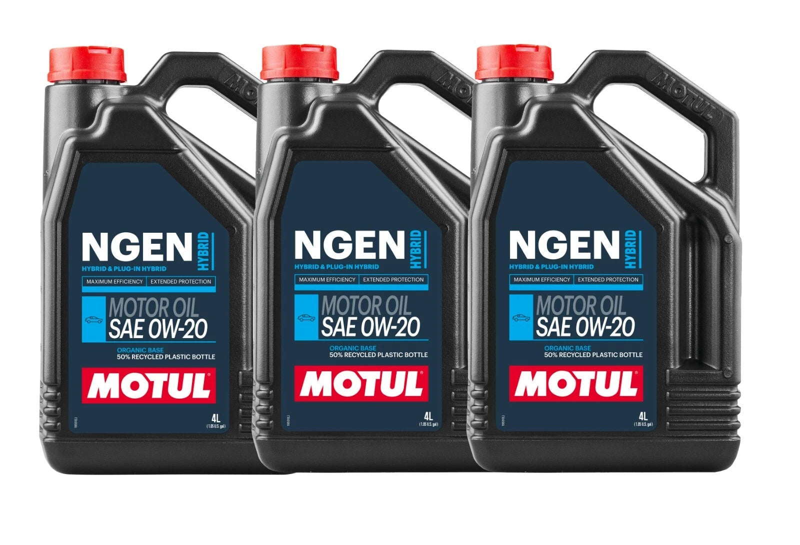 Set of 3 Motul Hybrid SAE 0W-20 Full Synthetic Motor Oil 12L 107142