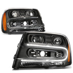 LED DRL Projector Headlight Pair for Chevy Trailblazer (2002–2009)